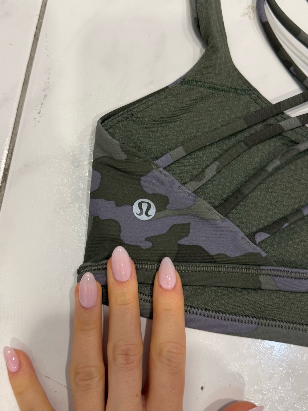 Lululemon Camo Sports Bra - Green/Gray - Picture 3 of 4